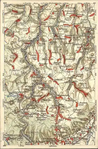 Lauenstein Erzgebirge Gebietskarte Kat. Geising