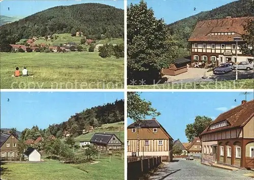 Waltersdorf Zittau Umgebindehaeuser Blick zum Sonnenberg Kat. Grossschoenau Sachsen