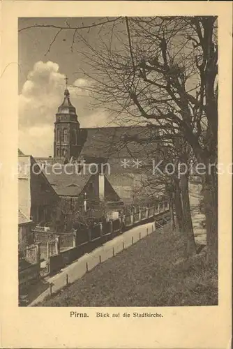 Pirna Blick auf die Stadtkirche Kat. Pirna