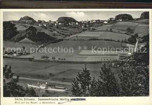 Weissig Struppen Blick auf die Rauen- und Baerensteine / Struppen /Saechsische Schweiz-Osterzgebirge LKR