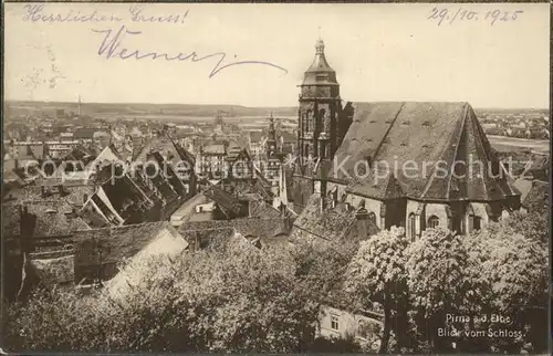 Pirna Blick vom Schloss Kat. Pirna