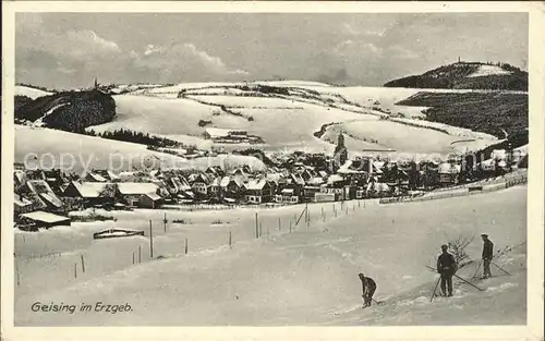 Geising Erzgebirge Ski Dorfansicht Kat. Geising Osterzgebirge