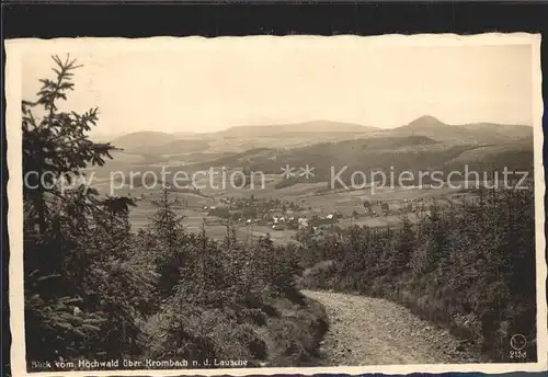 Oybin Blick vom Hochwald ueber Krombach Kat. Kurort Oybin