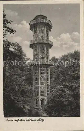 Loebau Sachsen Turm auf dem Berg Kat. Loebau