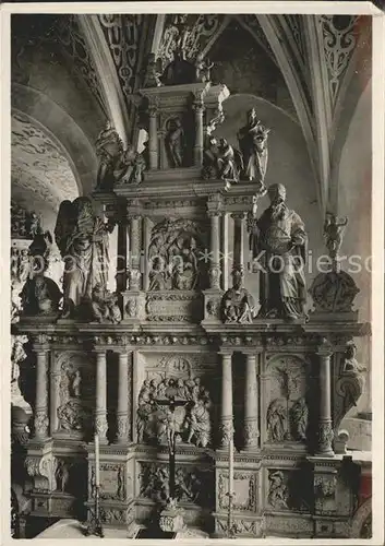 Lauenstein Erzgebirge Kircheninneres Altarwerk Kat. Geising