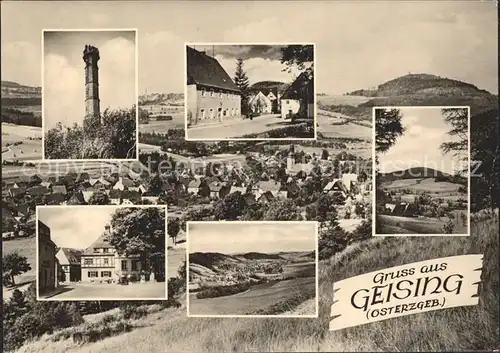 Geising Erzgebirge Aussichtsturm Panorama  Kat. Geising Osterzgebirge