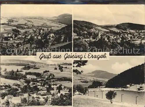 Geising Erzgebirge Panorama Freibad Kat. Geising Osterzgebirge