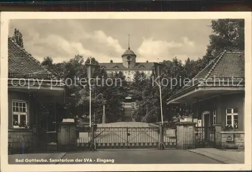 Bad Gottleuba Berggiesshuebel Sanatorium der SVA Eingang Kat. Bad Gottleuba Berggiesshuebel