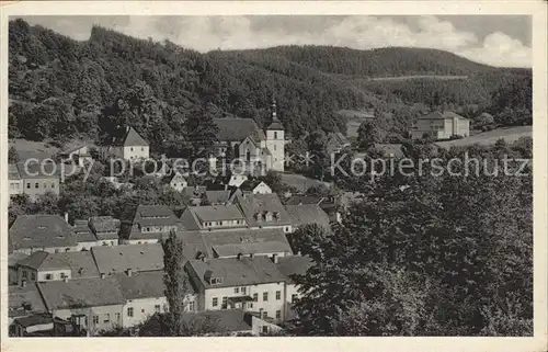 Bad Gottleuba Berggiesshuebel Blick auf Kirche und Ort Kat. Bad Gottleuba Berggiesshuebel