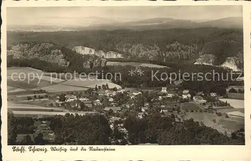 Weissig Struppen mit Rauensteine / Struppen /Saechsische Schweiz-Osterzgebirge LKR