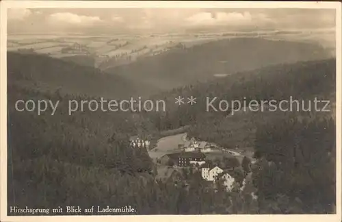 Hirschsprung Panorama mit Ladenmuehle Kat. Altenberg