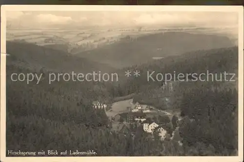 Hirschsprung Panorama mit Ladenmuehle Kat. Altenberg