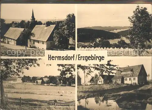 Hermsdorf Erzgebirge Panorama Teilansichten Kat. Hermsdorf Osterzgebirge