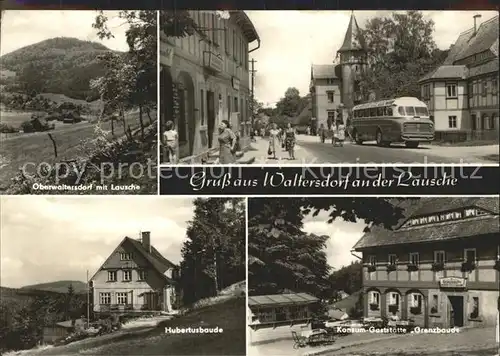 Waltersdorf Zittau Oberwaltersdorf mit der Lausche Hubertusbaude Konsum Gaststaette Grenzbaude Kat. Grossschoenau Sachsen