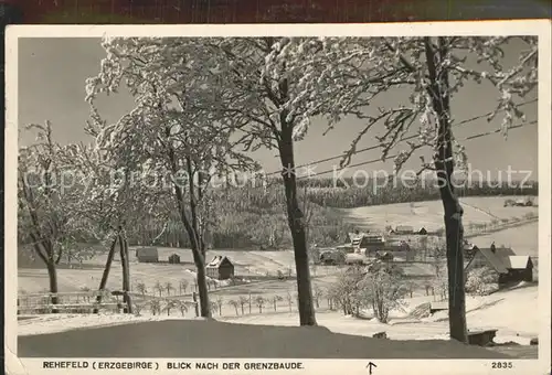 Rehefeld Zaunhaus Blick nach der Grenzbaude Kat. Altenberg