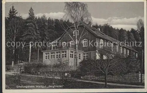 Langenhennersdorf Erholungsheim Waldgu Bergfrieden Kat. Bad Gottleuba Berggiesshuebel