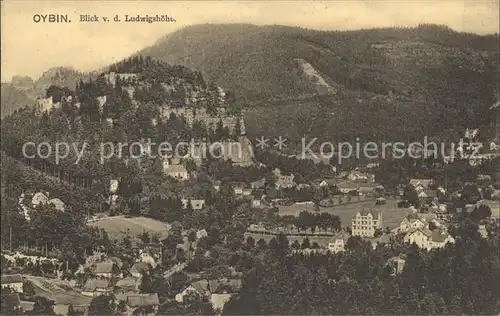 Oybin Blick von der Ludwigshoehe Kat. Kurort Oybin