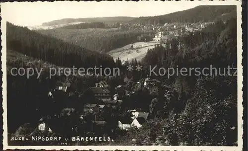 Kipsdorf Blick auf Baerenfels Kat. Altenberg