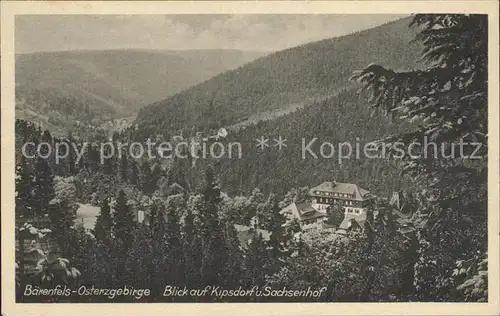 Baerenfels Erzgebirge Blick auf Kipsdorf Kat. Altenberg