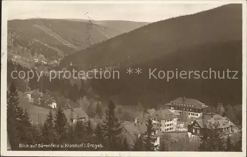 Baerenfels Erzgebirge Blick auf Kipsdorf Kat. Altenberg