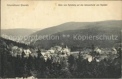 Baerenfels Erzgebirge Blick vom Spitzberg aus das Weisseritztal und Kipsdorf Kat. Altenberg