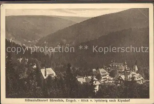 Baerenfels Erzgebirge Blick vom Spitzberg nach Kipsdorf Kat. Altenberg