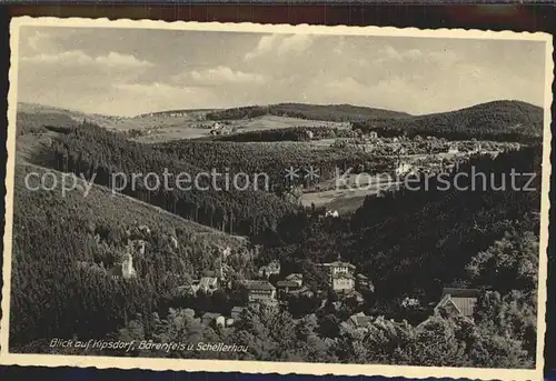 Baerenfels Erzgebirge Blick auf Kipsdorf Schellerhau Kat. Altenberg