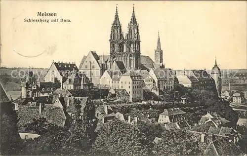 Meissen Elbe Sachsen Schlossberg mit Dom Kat. Meissen