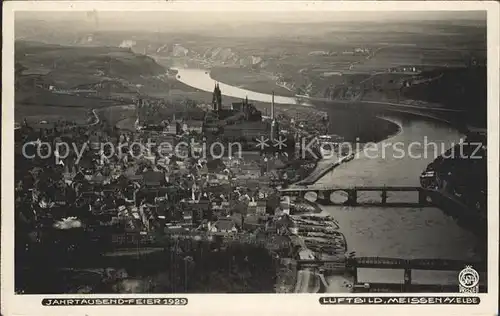 Meissen Elbe Sachsen Fliegeraufnahme Kat. Meissen