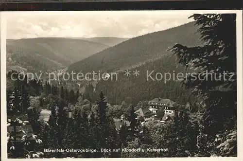 Baerenfels Erzgebirge Blick auf Kipsdorf und Kaiserhof Kat. Altenberg