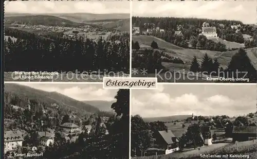 Baerenfels Erzgebirge Schellerhau mit Kahleberg Oberbaerenburg Blick von der Tellkoppe Kipsdorf Kat. Altenberg
