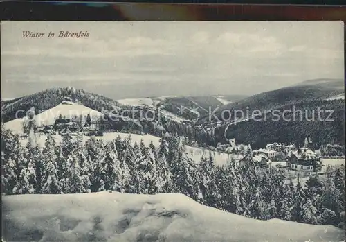 Baerenfels Erzgebirge Partie im Winter Kat. Altenberg