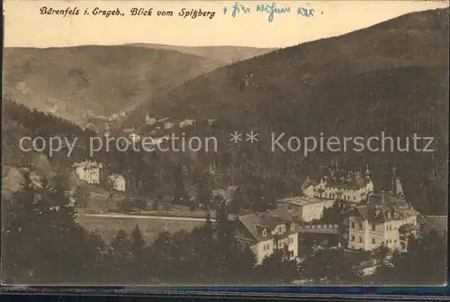 Baerenfels Erzgebirge Blick vom Spitzberg Kat. Altenberg