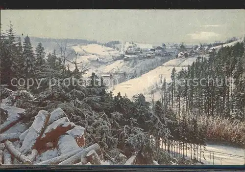 Kipsdorf Waldpartie im Winter Kat. Altenberg