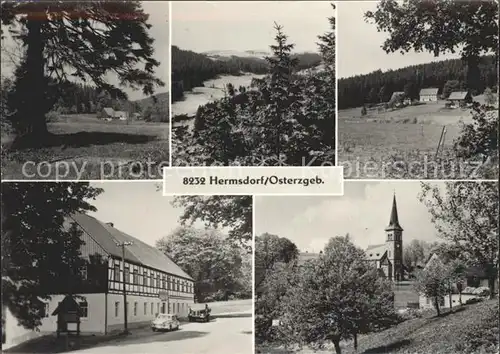 Hermsdorf Erzgebirge Teilansicht Kirche  Kat. Hermsdorf Osterzgebirge