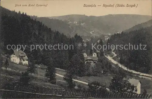 Baerenfels Erzgebirge Blick vom Hotel Kaiserhof Kat. Altenberg