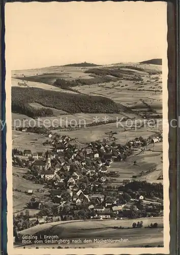 Geising Erzgebirge Blick vom Geising nach dem Mueckentuermchen Kat. Geising Osterzgebirge