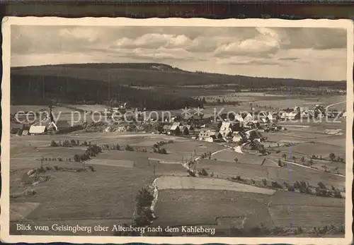 Geising Erzgebirge Blick vom Geising ueber Altenberg nach dem Kahleberg Kat. Geising Osterzgebirge