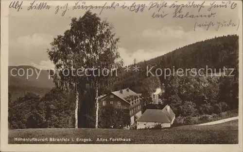 Baerenfels Erzgebirge Altes Forsthaus Kat. Altenberg