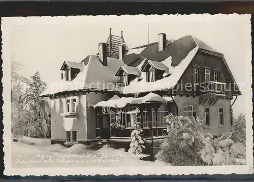 Baerenfels Erzgebirge Haus Friedenshoehe Kat. Altenberg