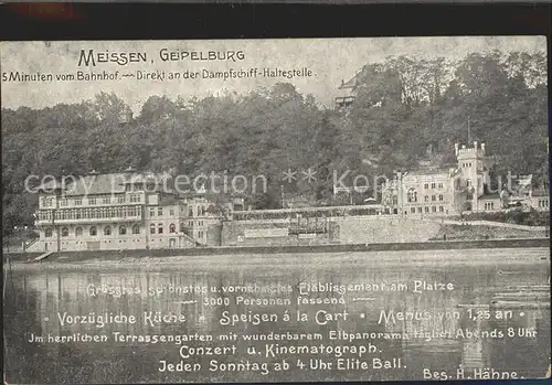 Meissen Elbe Sachsen Geipelburg direkt an der Dampfschiffhaltestelle Kat. Meissen