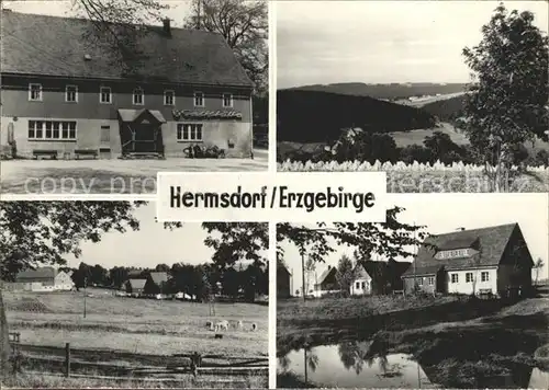Hermsdorf Erzgebirge Gaststaette Panorama und Weide Kat. Hermsdorf Osterzgebirge