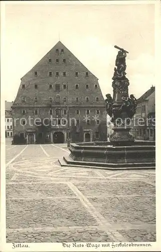 Zittau Ratswaage und Herkulesbrunnen Kat. Zittau