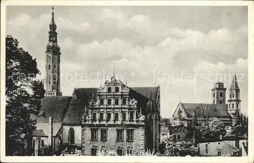 Zittau Klosterkirchturm Museumsgiebel und Johanniskirche Kat. Zittau