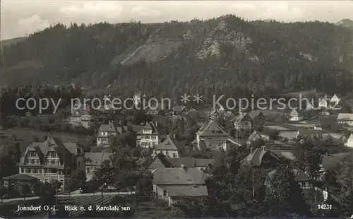 Jonsdorf Blick zum Karolafelsen Kat. Kurort Jonsdorf