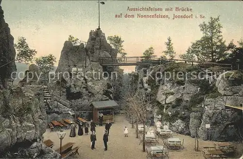 Jonsdorf Aussichtsfelsen auf dem Nonnenfelsen Kat. Kurort Jonsdorf