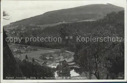 Jonsdorf Blick vom Nonnenfelsen nach der Gondelfahrt Kat. Kurort Jonsdorf