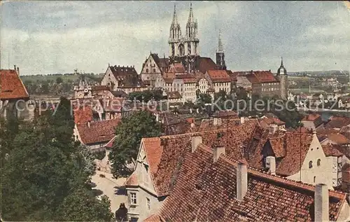 Meissen Elbe Sachsen Schlossberg von Sankt Afra aus Kat. Meissen