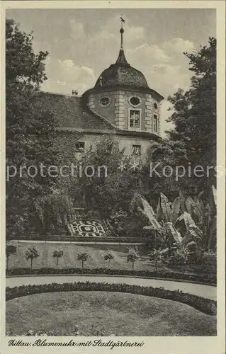 Zittau Blumenuhr mit Stadtgaertnerei Kat. Zittau