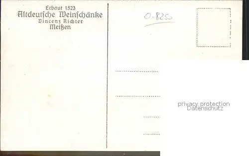 Meissen Elbe Sachsen Altdeutsche Weinschaenke Vincenz Richter Kat. Meissen